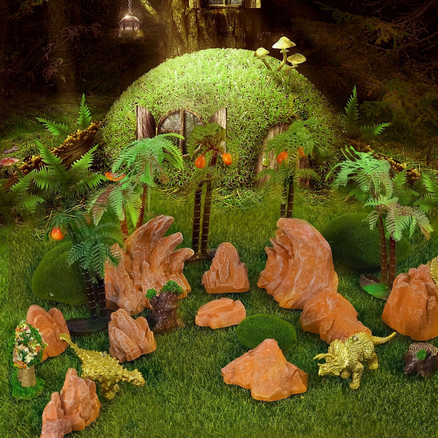 Warmtree 10 Pcs Simulation Rockery Diorama Rocks Stone for Diorama Supplies Miniature Terrain Fairy Garden Zen Garden Accessories Terrarium Decor Tank Aquarium Decoration (Brown)