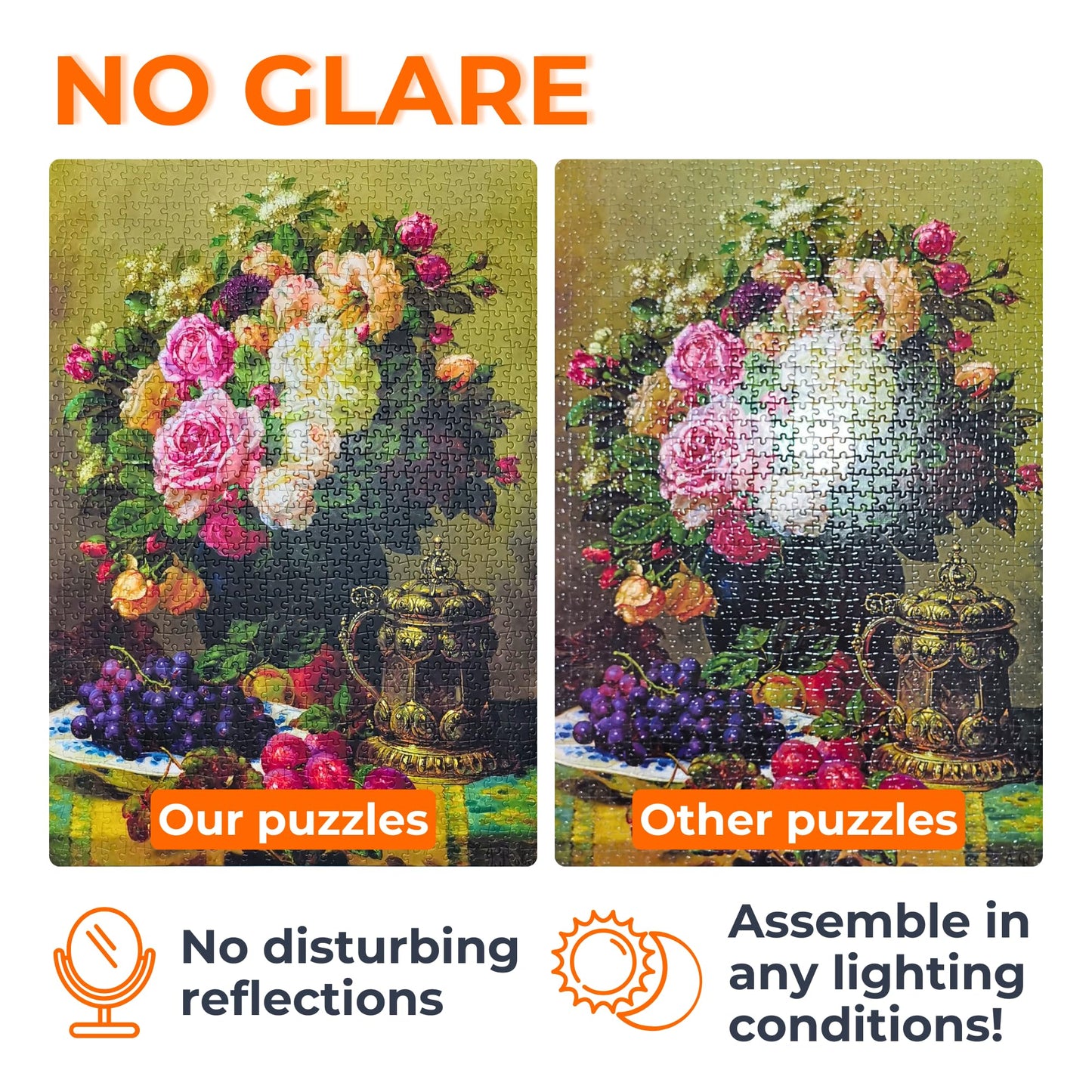 1000 Piece Jigsaw Puzzle for Adults - Colorful Flowers in the Rain Garden, Matte Anti-Glare, Unique-Shape Pieces, Sturdy 2mm Board, Frame-Worthy 27x19 in Gift for Women | Enjoy Complete-Set Guarantee