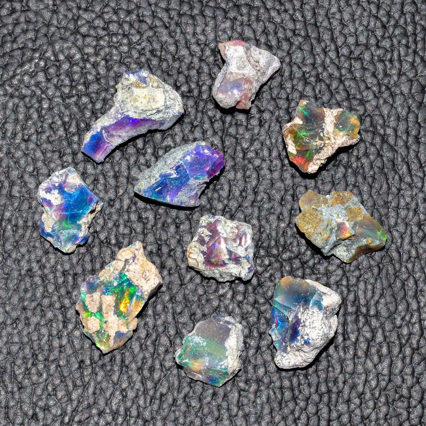 10pcs, 100% Real Ultra Fire Black Opal Raw Stone, Natural Rough, Ethiopian Rock Crystals Gemstone, Jewelry Making Supplies, Chakra Healing Stone, Birthday Gift, Crafts & DIY, Multi Fire Minerals Lot