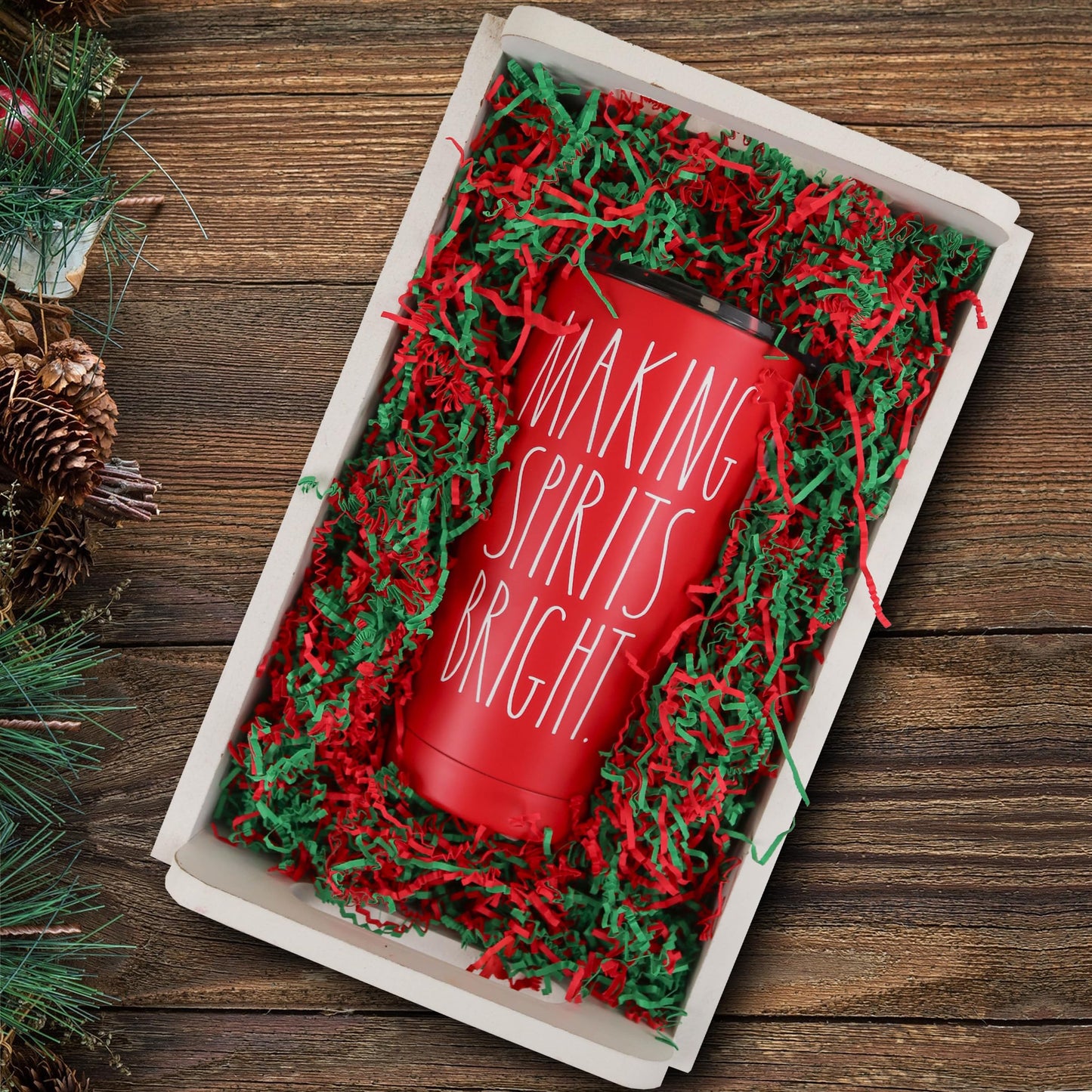 MagicWater Supply - 1/2 LB - Green & Red - Soft & Thin Crinkle Cut Paper Shred Filler great for Gift Wrapping, Basket Filling, Birthdays, Weddings, Anniversaries, Valentines Day, and other occasions