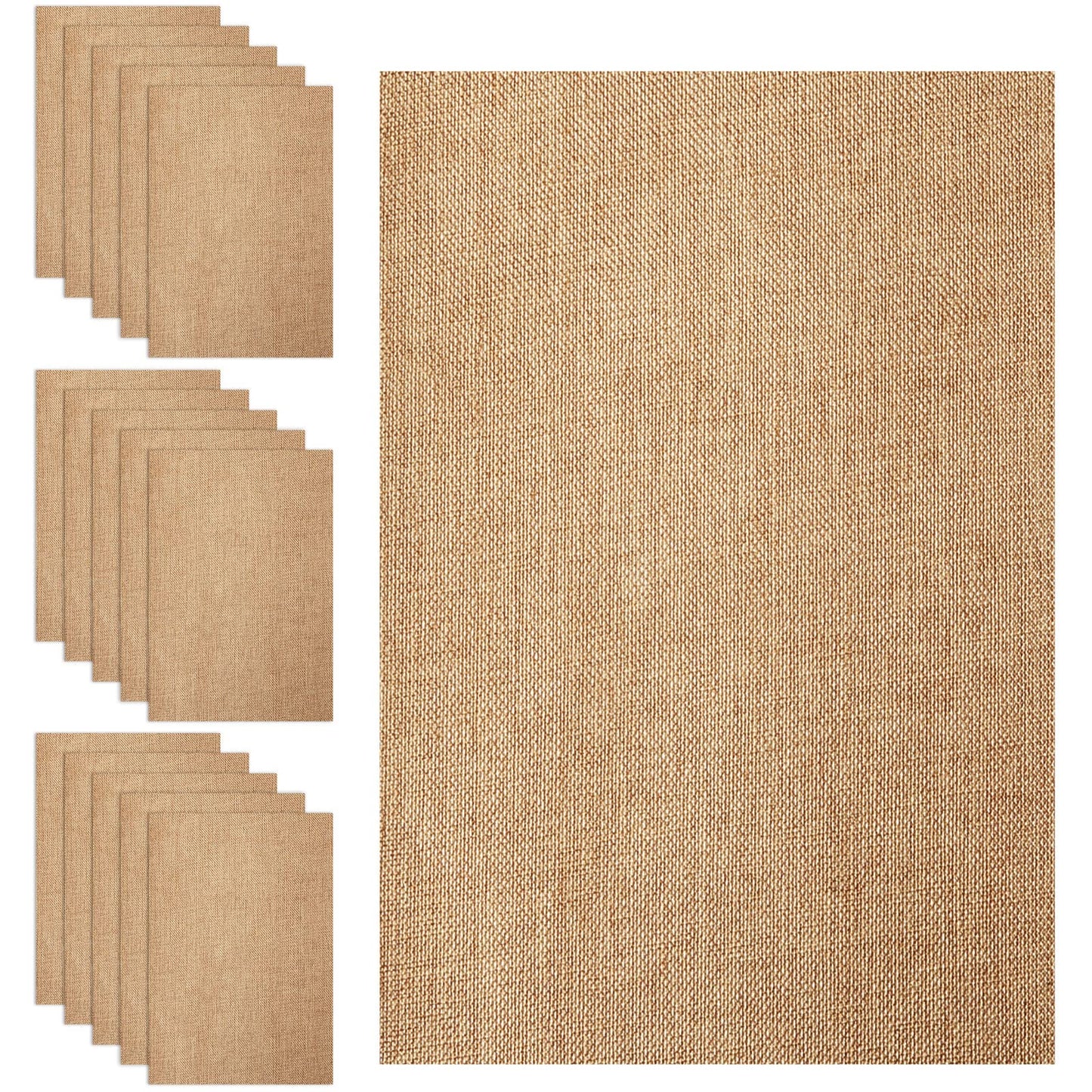 18 Sheets Printable Natural Burlap Paper Pad, 8.5 x 11 Inch Scrapbooking Supplies Laminated Burlap Paper Cardstock Vintage Craft Scrapbook Printable Sheets for Print