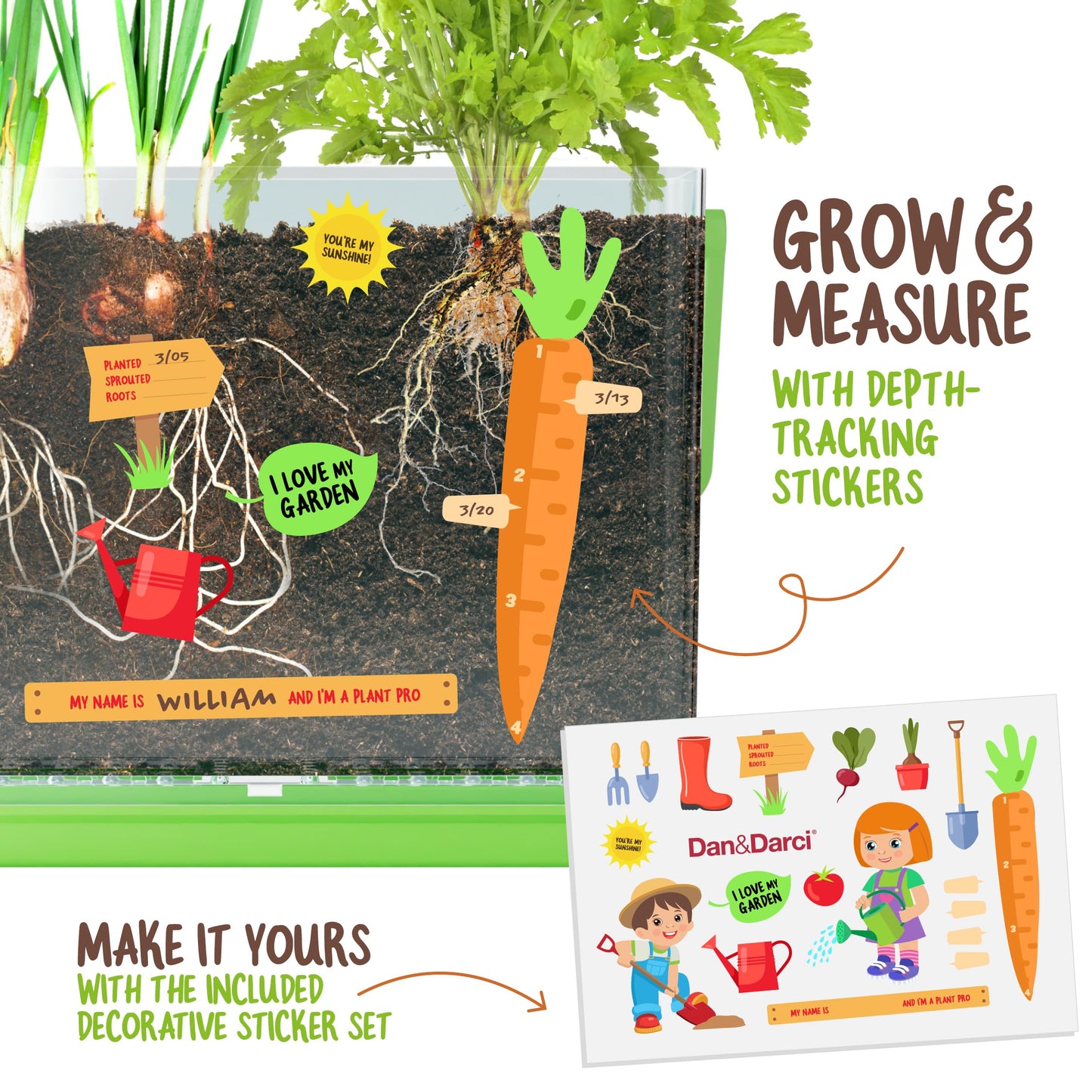 Dan&Darci Root Viewer Kit for Kids - Grow Your Own Plant for Boys & Girls Gifts - Science STEM Toy & Craft Growing Kits for Ages 4-8 Birthday Gifts for Boy, Girl 4, 5, 6, 7, 8, Year Old
