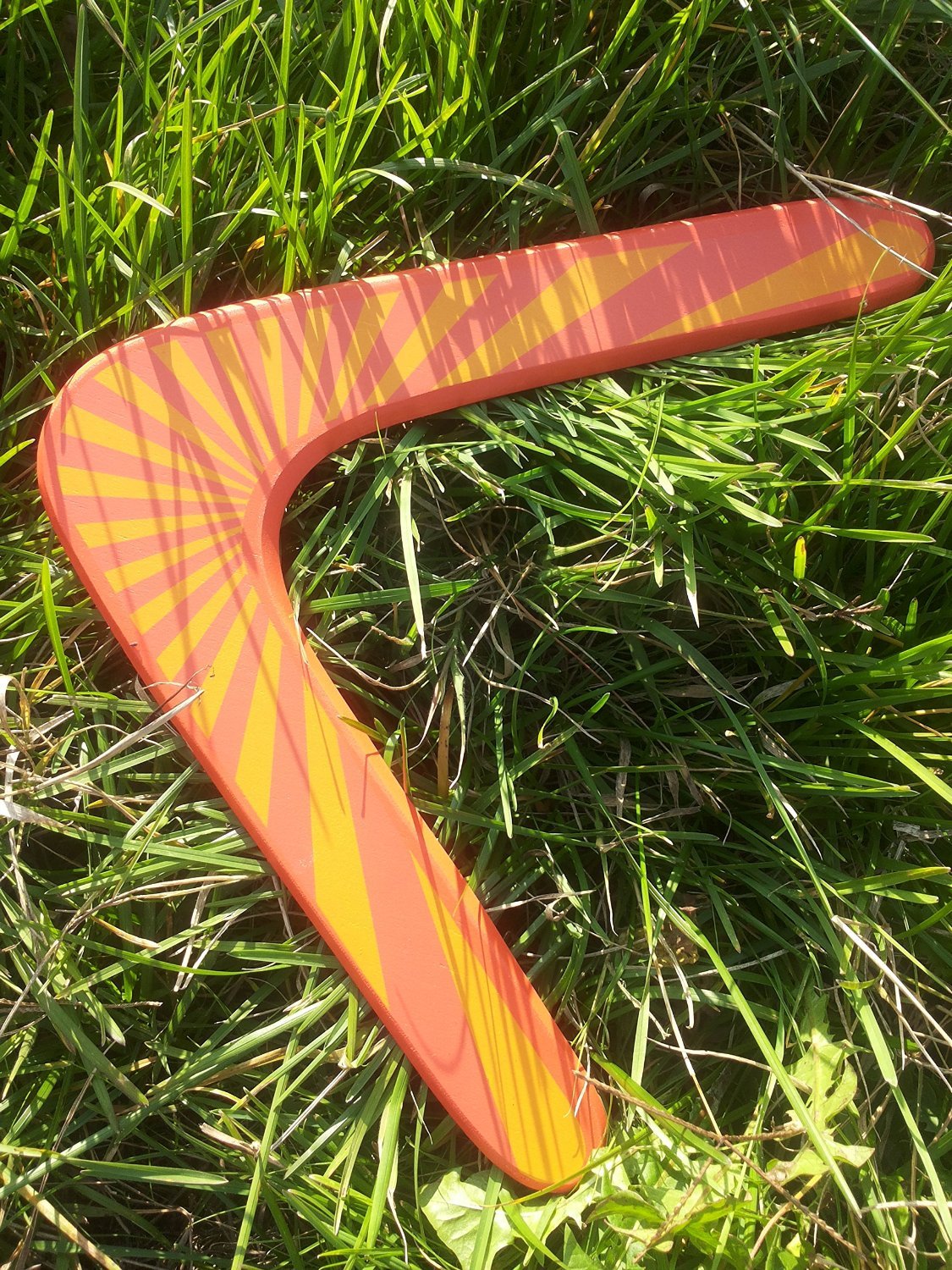 HOMEE Handmade Boomerang Maneuver Dart Outdoor Sports Classic V-Shaped Boomerang Wood Equipment Suit for Kids Over 6 and Adults The Best Flying Toy (Orange)