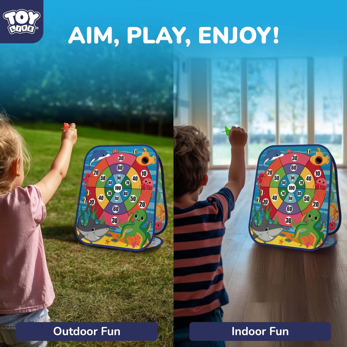 TOY Life Toddler Outdoor Toys for Kids Ages 4-8, Bean Bag Toss, Outside Yard Games for Kids Cornhole, Indoor Lawn Backyard Games Birthday Family Party Toddler Game, Gift for Boys 3 4 5 6 7