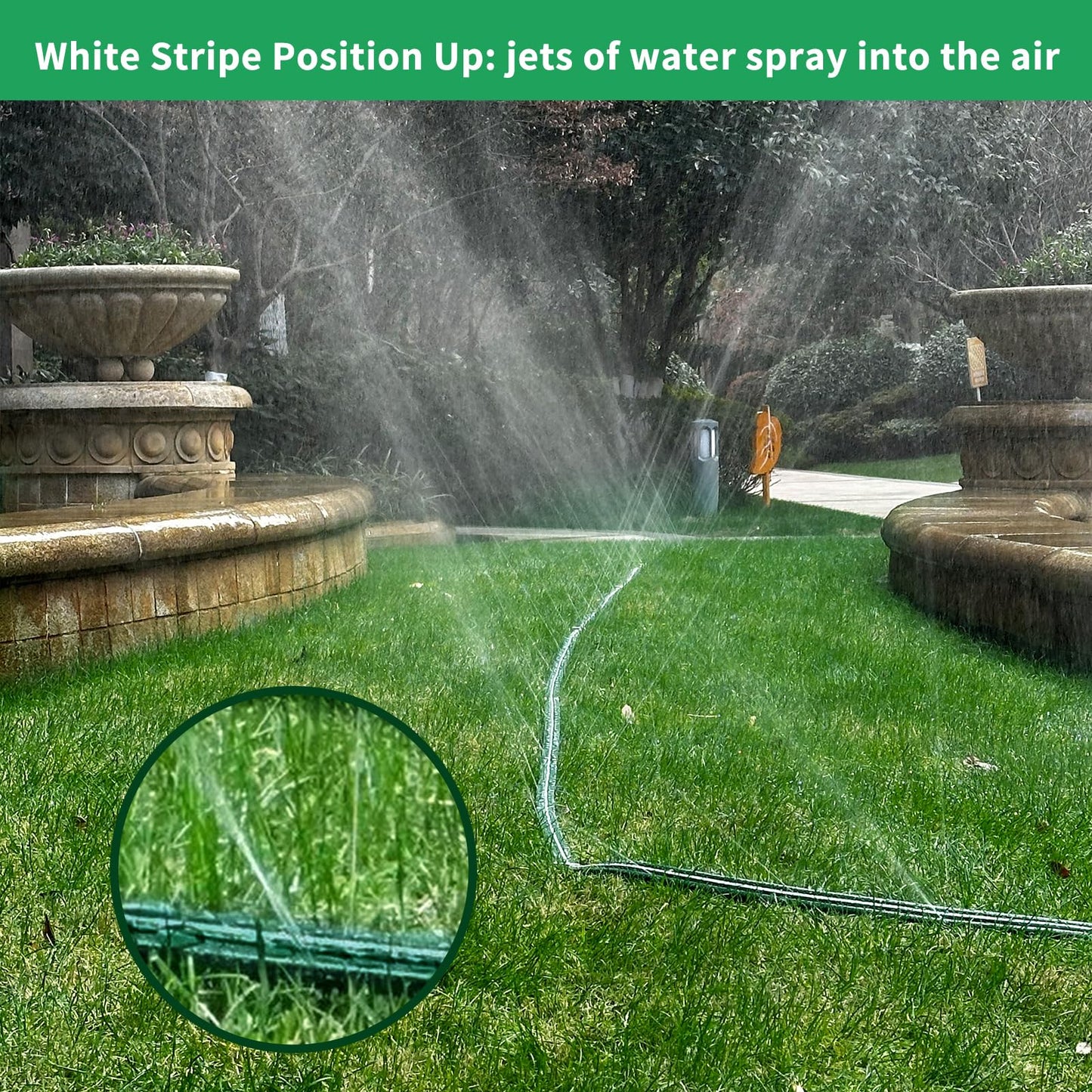 Secbulk 2026 Reinforced Sprinkler Hose & Soaker Hose for Yard - 50 FT Flat Garden Hose with Holes, Heavy Duty No-Kink Lawn Irrigation Hose (Includes Stakes, High Pressure Spray)