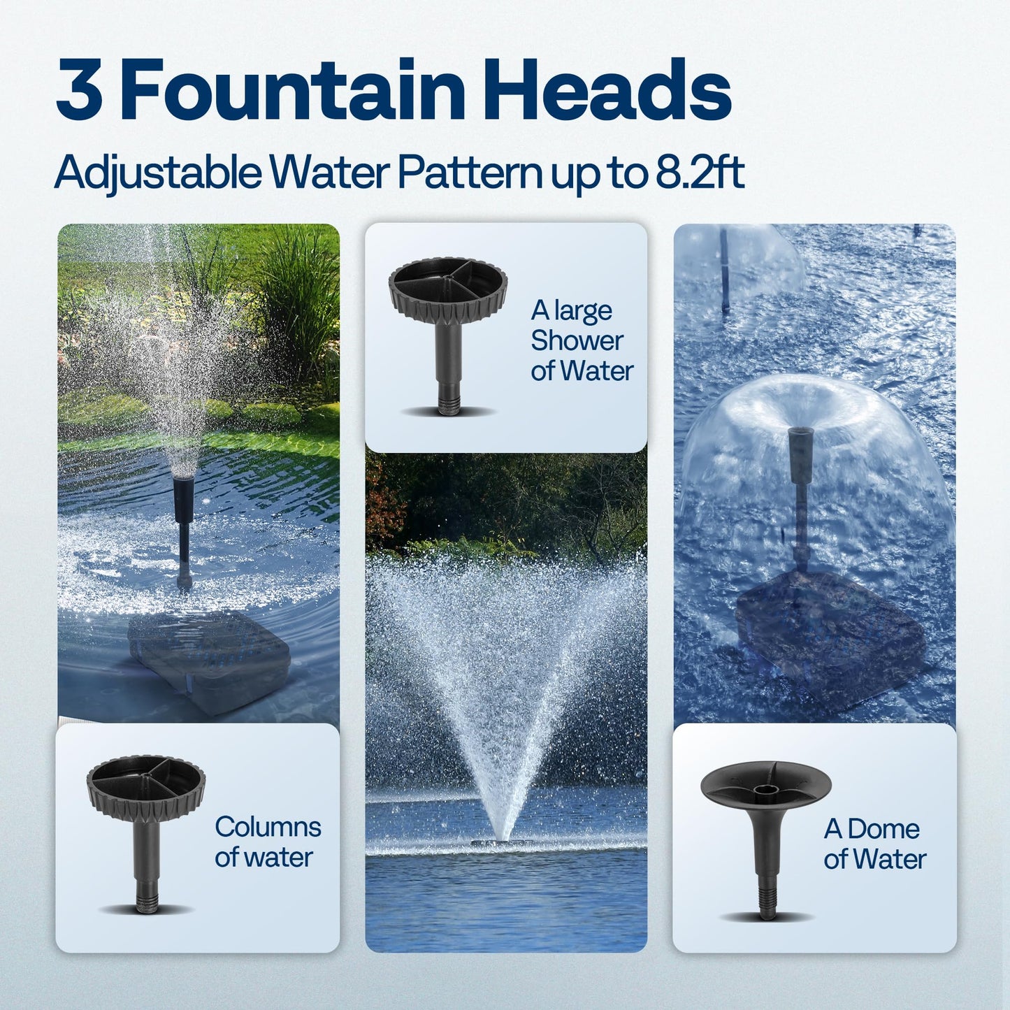 VIVOHOME All-in-One Pond Filter Fountain System Kits, 790 GPH Submersible Water Pump for Ponds up to 1320 Gallons