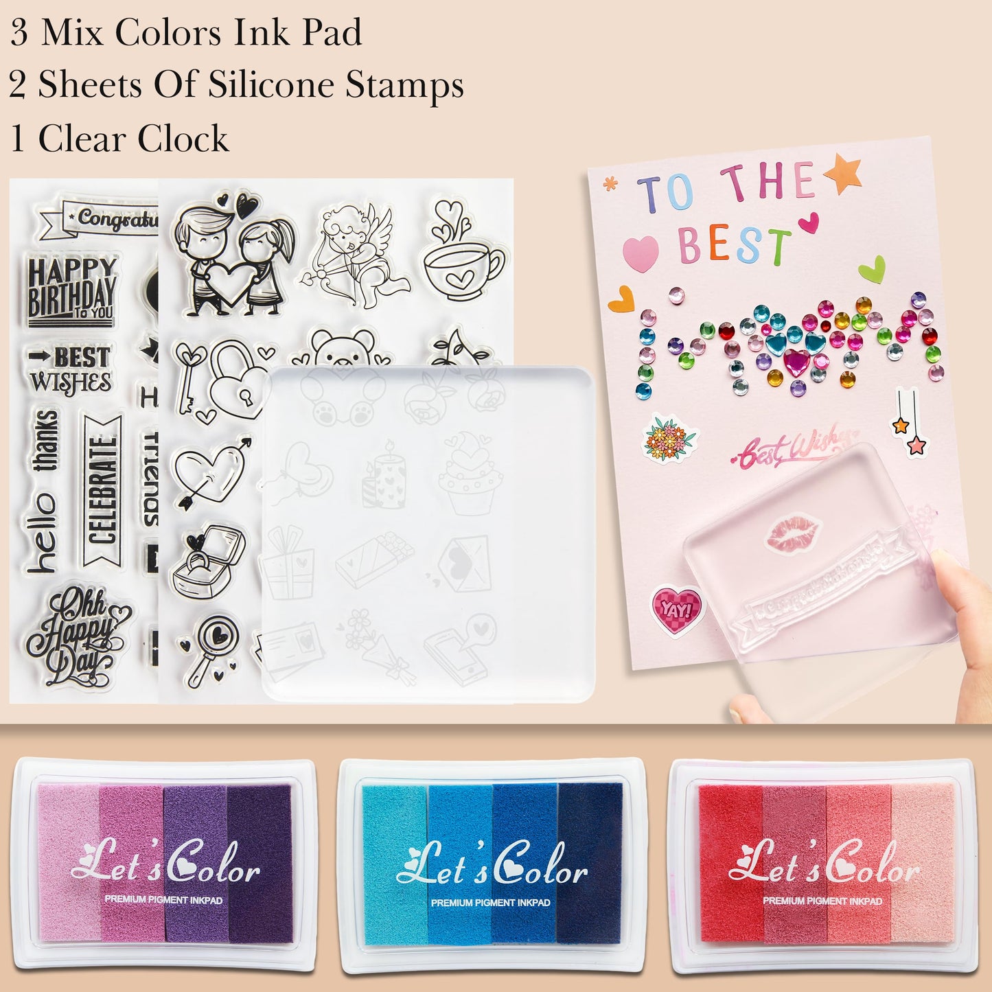 J6&H6 Card Making Kits For Creative people - 30 Blank Greeting Cards And Envelopes with Supplies and Stamp Set-Giftable DIY Greeting Card Set-Perfect for Birthdays Festive Celebrations Christmas Thank You
