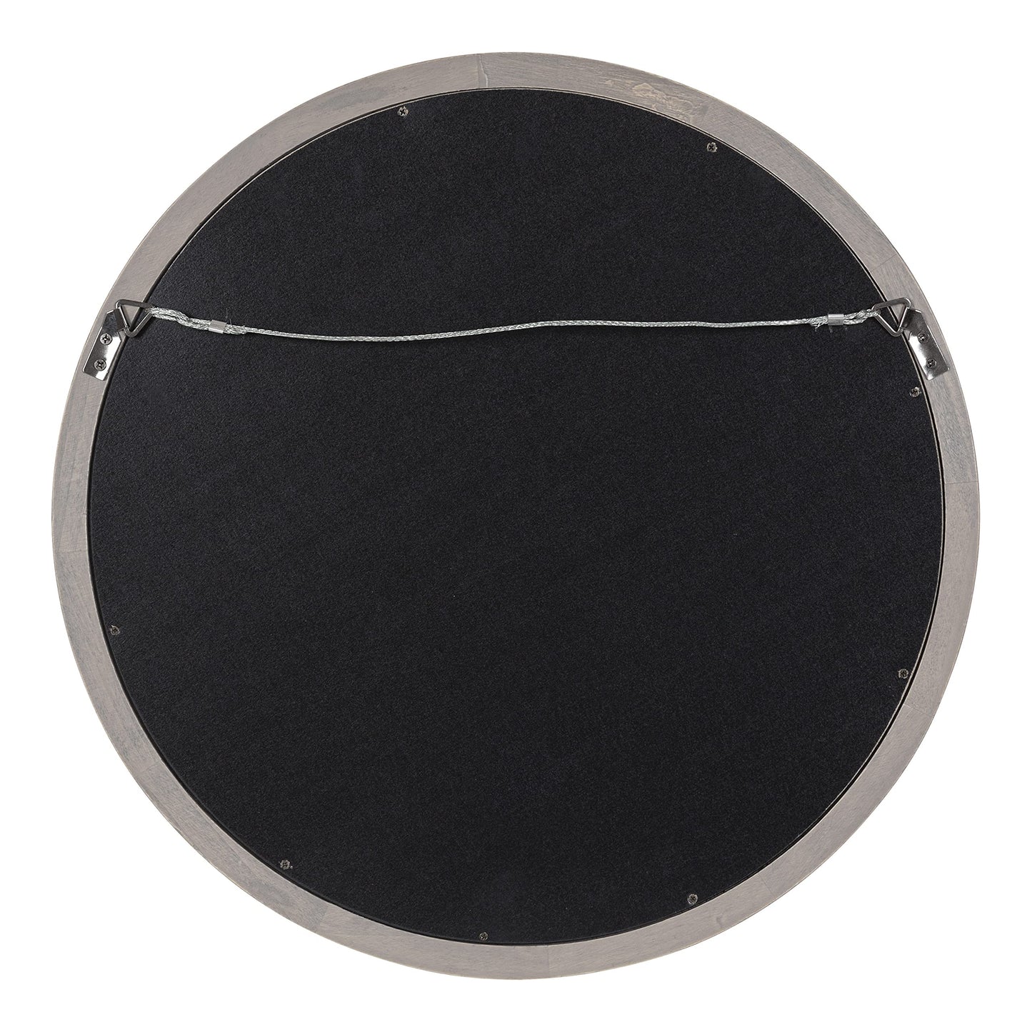 Kate and Laurel Hogan Farmhouse Round Wall Mirror; 18 Inch Diameter; Gray; Sophisticated Modern Mirror for Wall