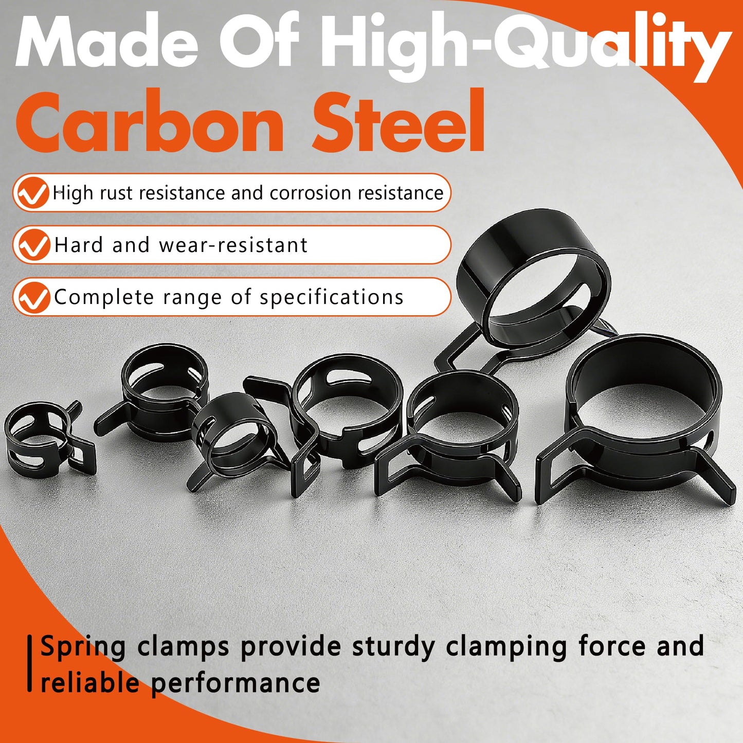 352Pcs 6-25mm Spring Band Hose Clamps Kit with 3 Essential Tools,Constant Tension Steel Clamps for Fuel Lines,Automotive,Silicone Tubes,Radiator Hoses