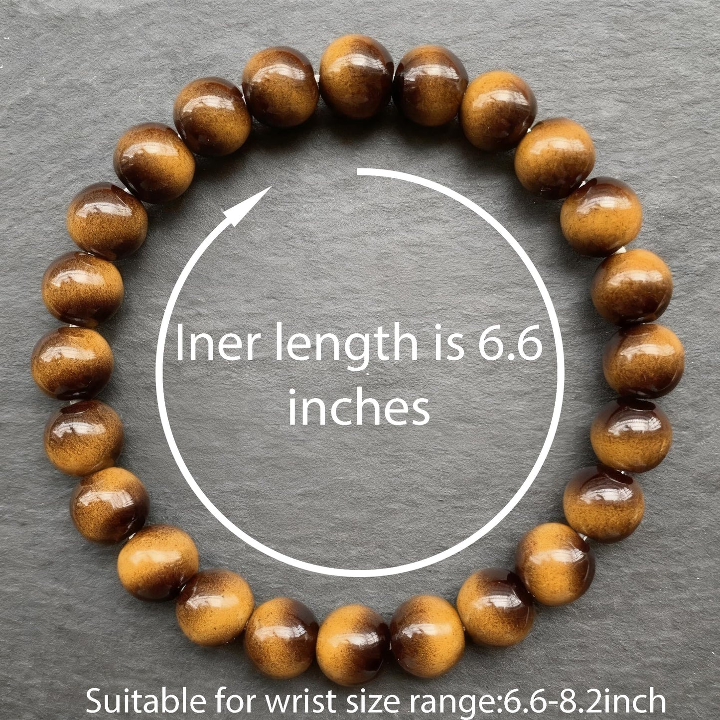 Cryhand Female 8mm Beaded Bracelets For Women Simulated Tigers eye Bracelet for Men Handmade Lucky Money Stretchy Crystal Bracelets Best Gifts 3PCS