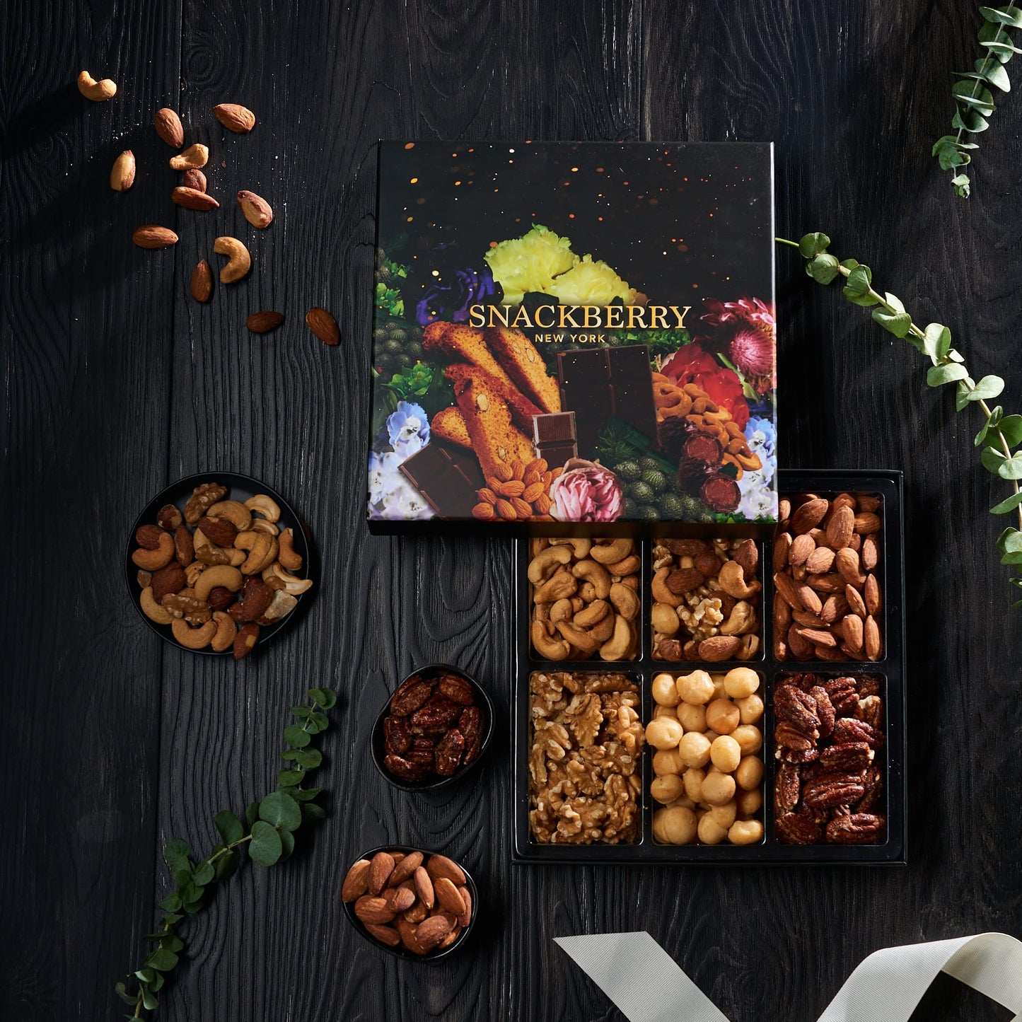 Holiday Christmas Nuts Gift Basket, Gourmet Snack Box,in Elegant Box, For Thanksgiving, Birthday Party, Care Package, Sympathy, Healthy Gift for Men and Women. Kosher, Snackberry