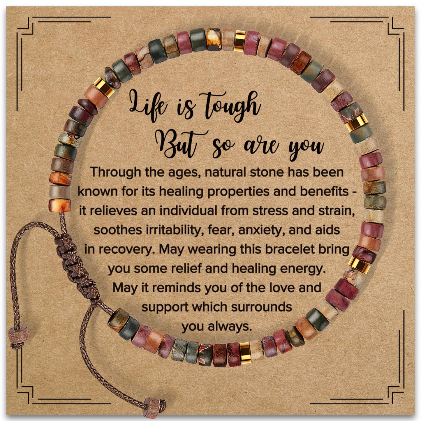 ZOKCC Inspirational Gifts Bracelets for Women: Christmas Day Gifts for Women Friends Sister Mom - Healing Natural Stone Beads Bracelets Thinking of you Get Well Soon Gift for Women