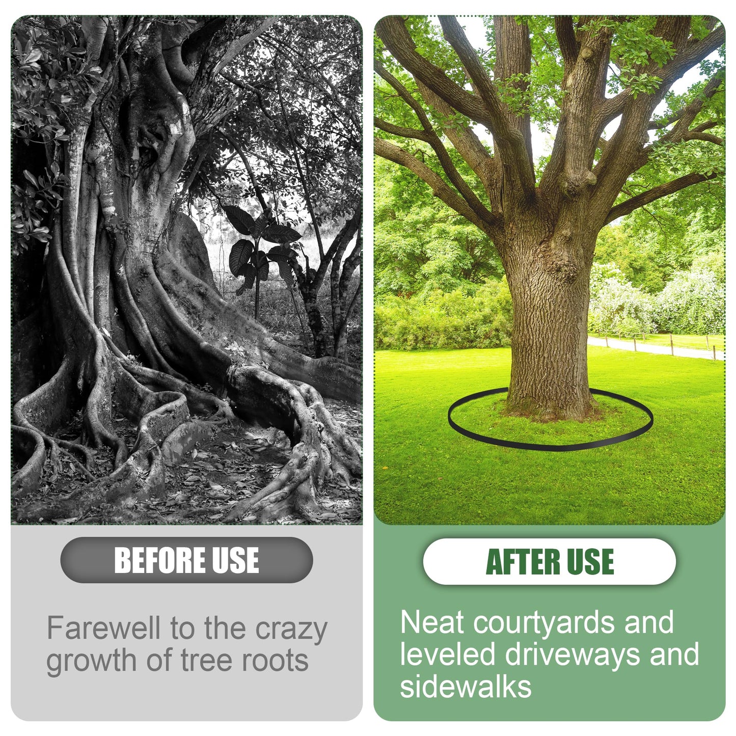 Joewuzun Tree Root Barrier 36in x 15ft x 60mil Tree Root Barrier Heavy Duty Bamboo Barrier Protects Sidewalks Roads and Driveways