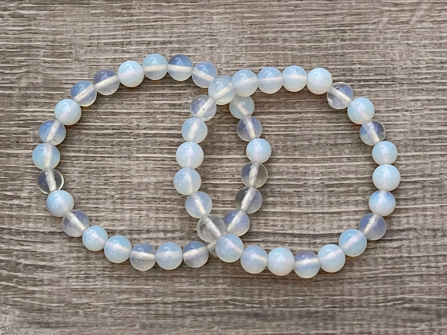 GAF TREASURES Opalite Crystal Bead Bracelet 8mm, Genuine Opalite Stretch Gemstone Bracelet, Healing Crystal Bracelet, Gift for Men & Women (1)