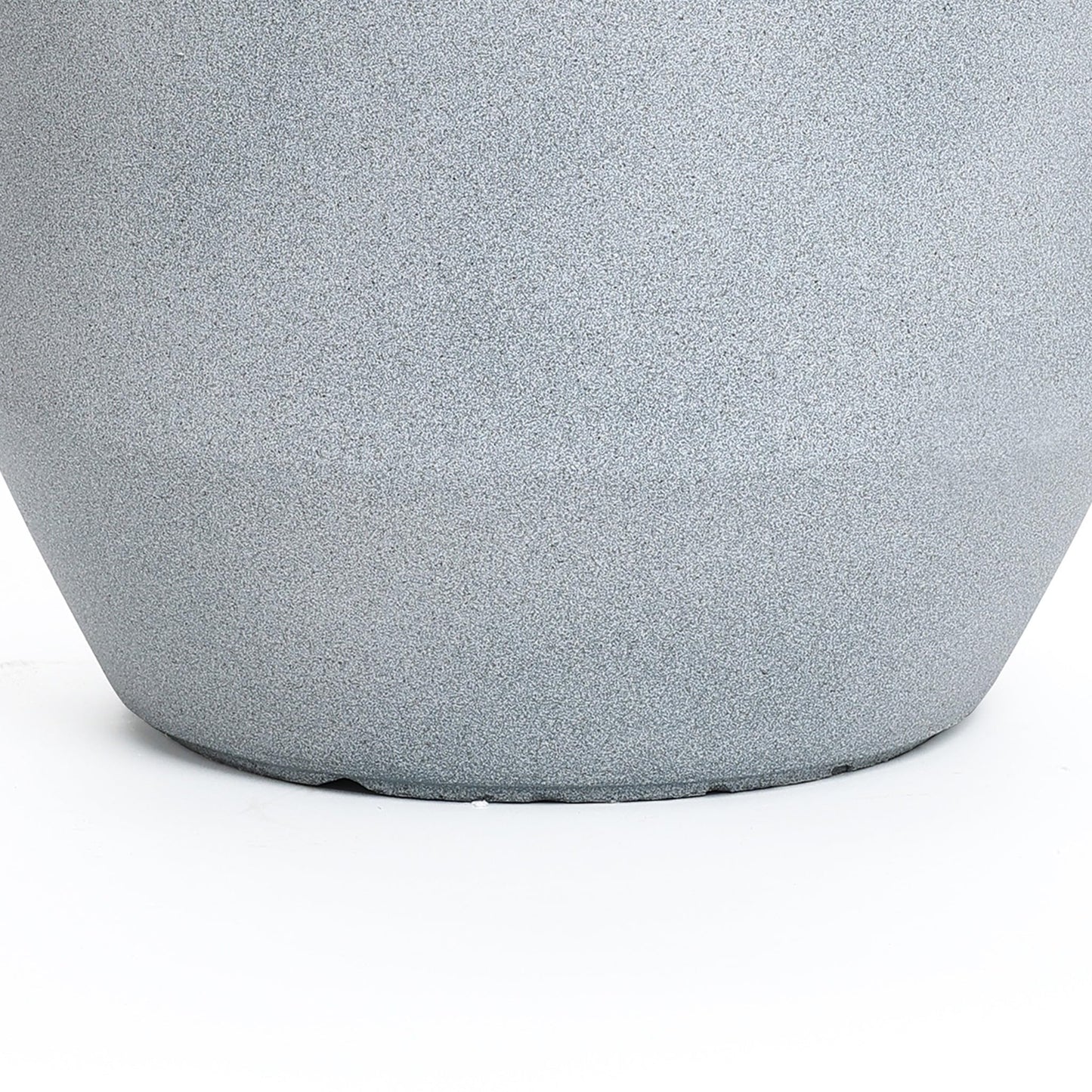 LuxenHome 14.5-Inch Dia Round Concrete Planters, Large Indoor Outdoor Decorative Plant Pots with Drainage Holes and Rubber Plug, Modern Matte Gray Minimalist Flower Pot Planters for Home Garden Patio