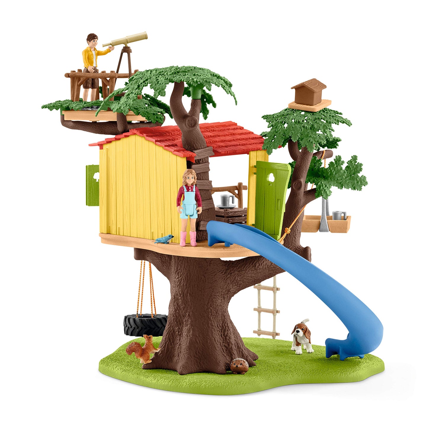 Schleich Farm World Adventure Tree House 28-Piece Farm Playset for Kids Ages 3-8, 5.91x6.3x7.09inch