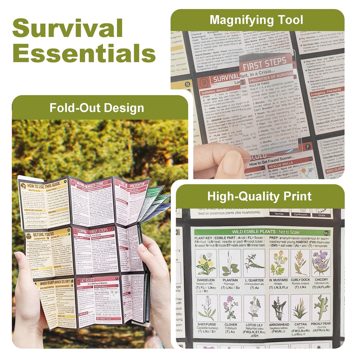 Tiny Pocket Survival Guide EDC Survival Kits Military Grade for Field Emergency, First Aid, Disaster, and Rural Urban Preparedness Fully Waterproof