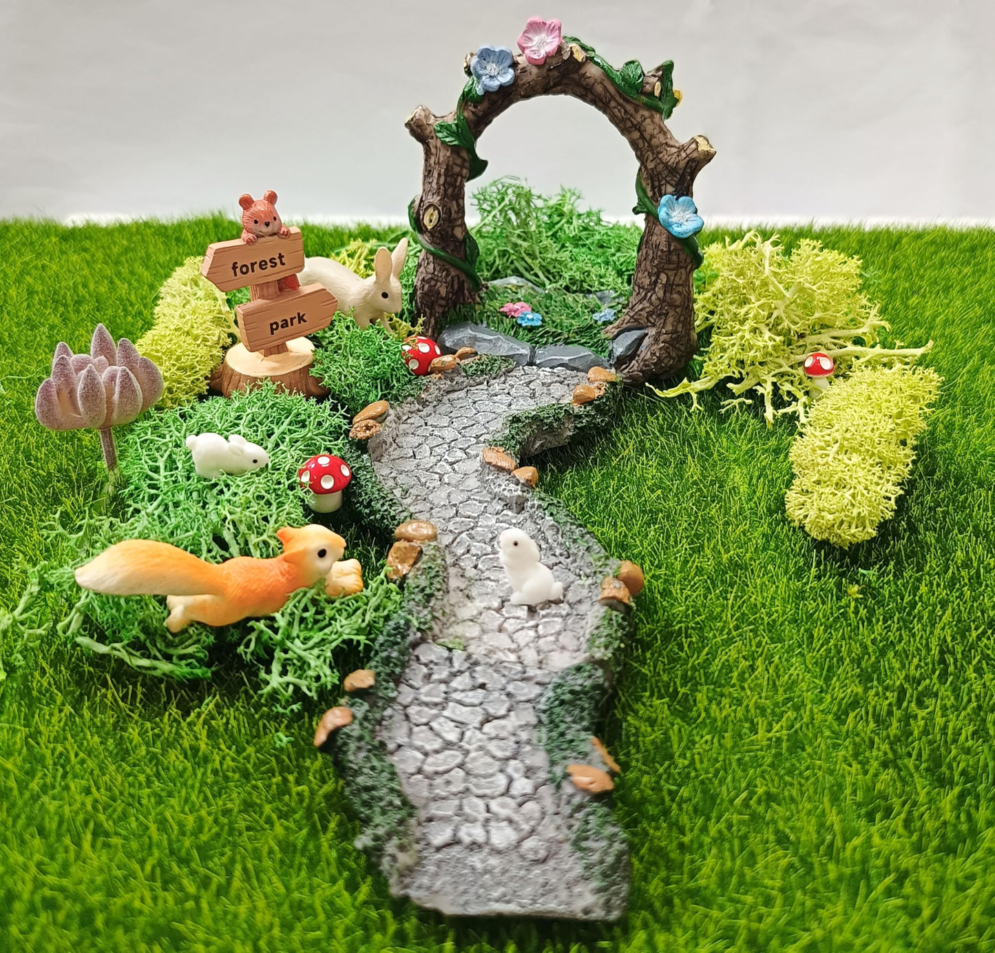 QuarenDen Fairy Garden Accessories, 27 Pcs, Fairy Garden Kit, Fairy Garden Walkway Path, Miniature Garden Figurines, Micro Landscape Ornaments for DIY Craft