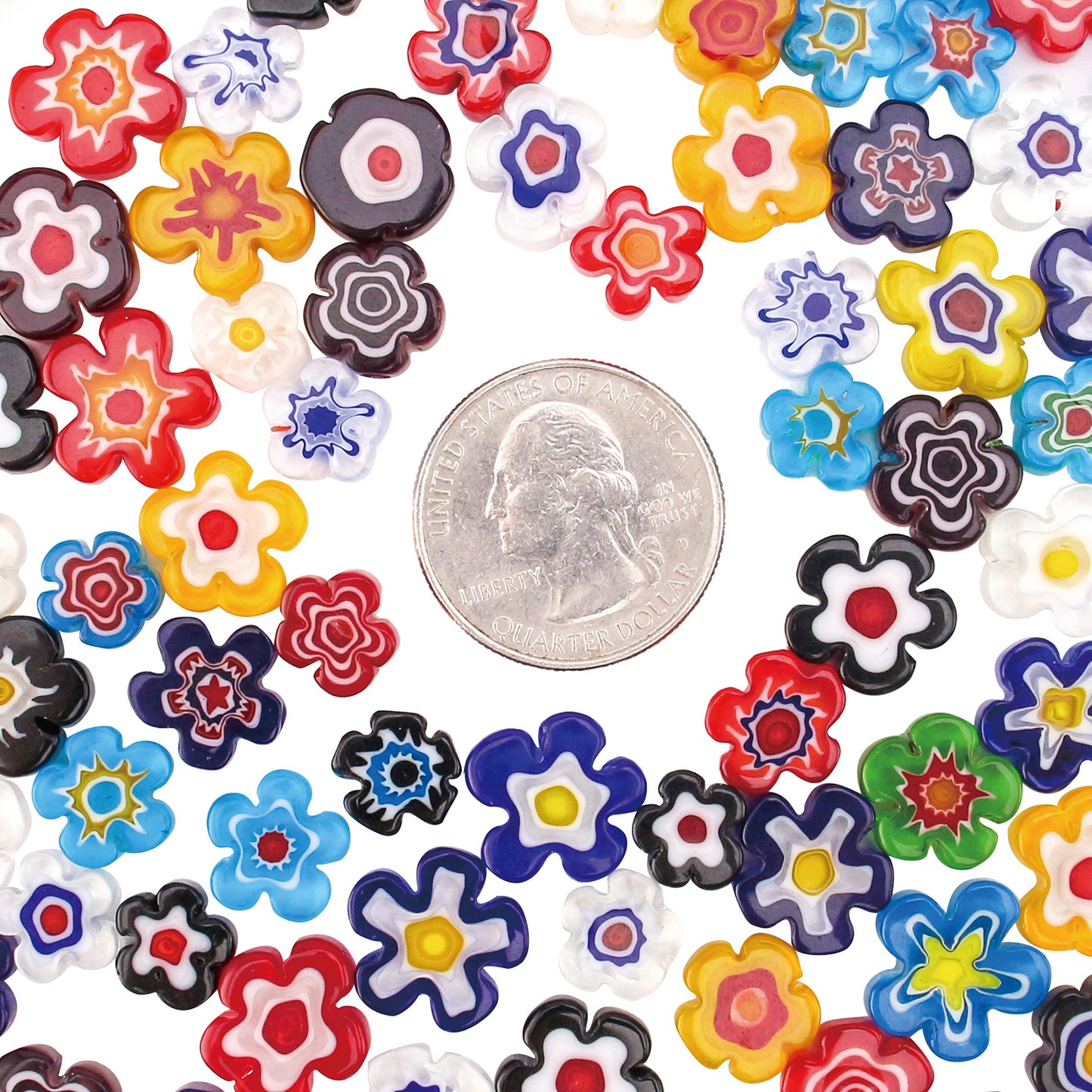 Youway Style Millefiori Glass Mosaic Tiles for Crafts, Flower Mosaic Glass Pieces for DIY Crafts Supplies,Mosaic Garden Craft Kits