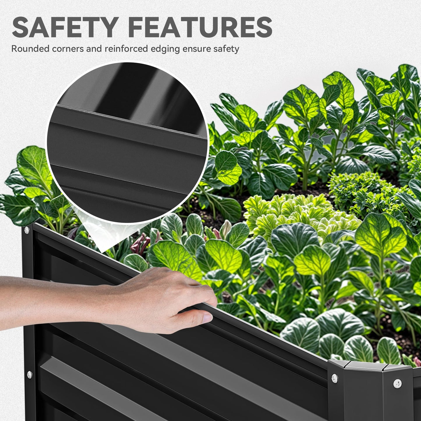 YITAHOME 6x3x2ft Raised Garden Bed Kit, Outdoor Large Metal Patio Planter Box for Plants Vegetables Flowers, Green