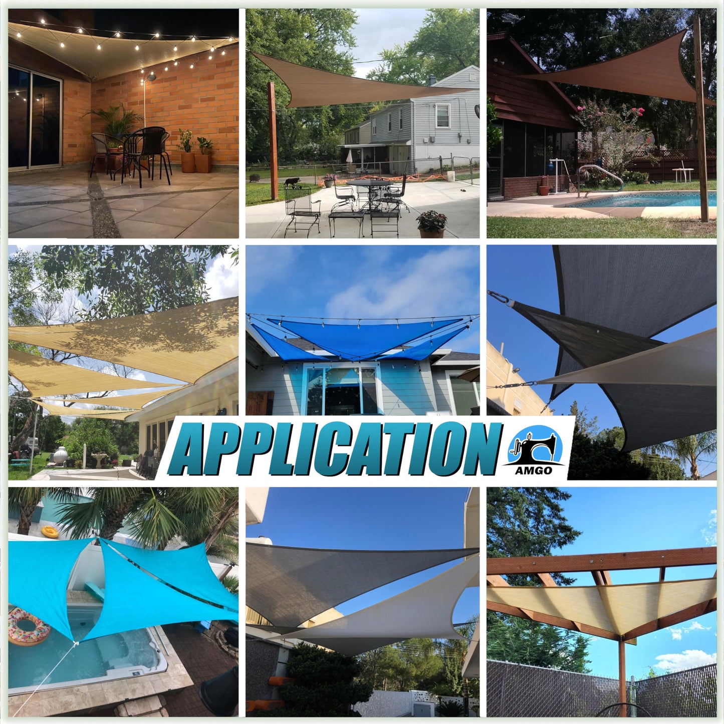 Amgo 16' x 16' x 22.6' Beige Right Triangle Sun Shade Sail UPF50+ Canopy Awning AGSLT, 95% UV Blockage, Water & Air Permeable, 200GSM Heavy Duty Commercial and Residential (We Make Custom Sizes)