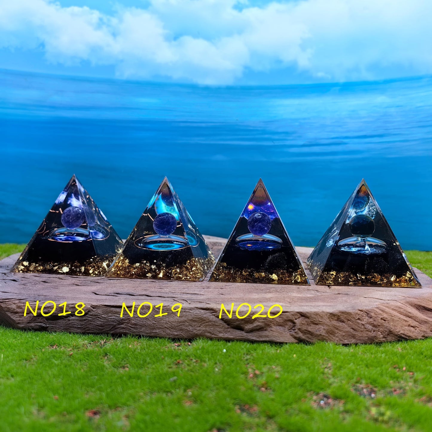 Healing Crystals Orgone Pyramid for Positive Energy, Stress Reduction, and Attracting Wealth and Luck Reduce Stress and Promote Healing with this Crystal Pyramid Home Decor (NO4,6cm)