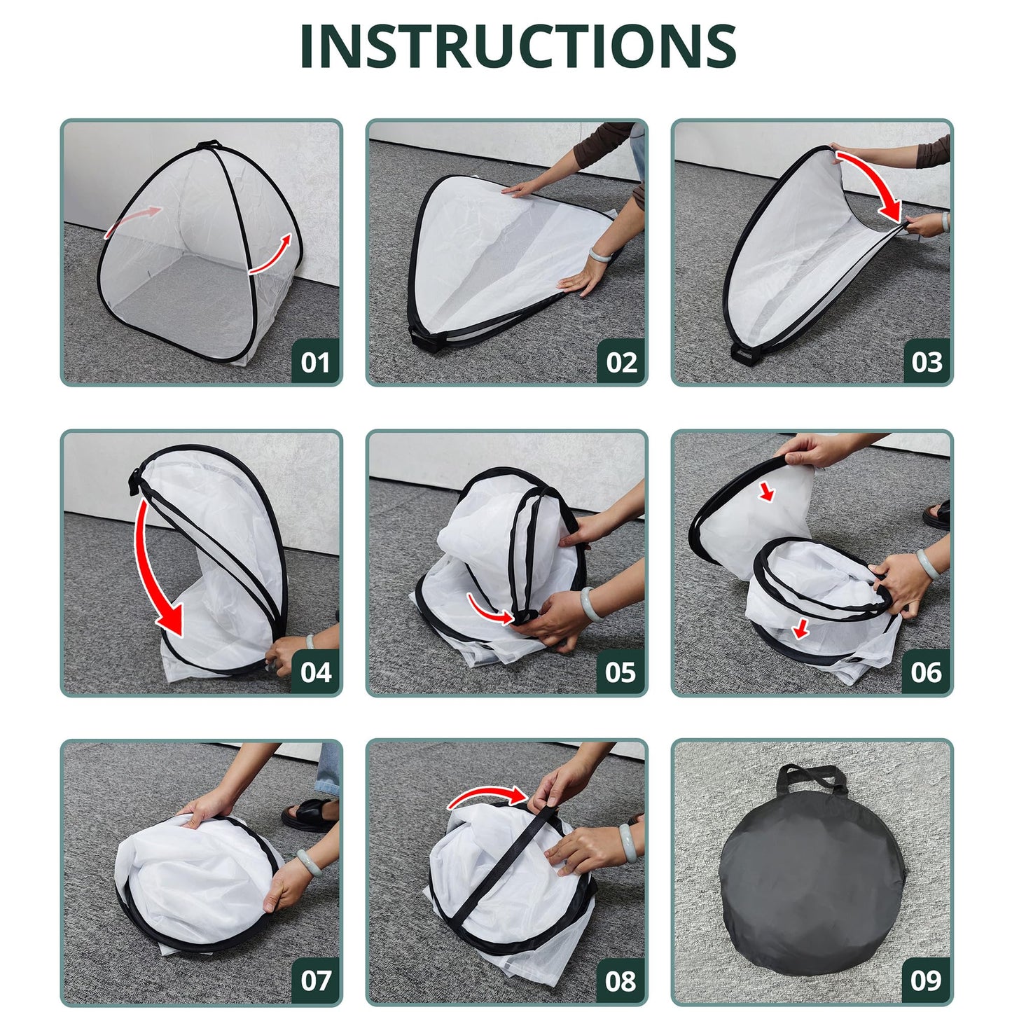 2 Pcs Pop Up Insect Barrier Plant Cover Tent, 22 x 22 x 22 Inch Foldable Garden Plant Protectors Mesh Enclosure, Garden Net Cage Bird Insect Guard Cover for Protecting Plants Fruits Vegetables
