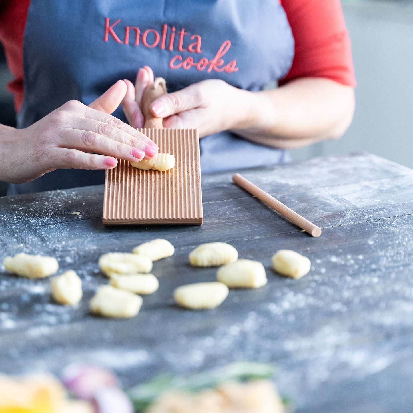 Ultimate 9 Pcs Pasta Making Tool Set Pasta Drying Rack, Pasta Tongs, Two Ravioli Stamp Maker Cutter And Roller Wheel Set, Two Pasta Rolling Pins, Gnocchi Board and Scraper By Cotswold Homeware Co