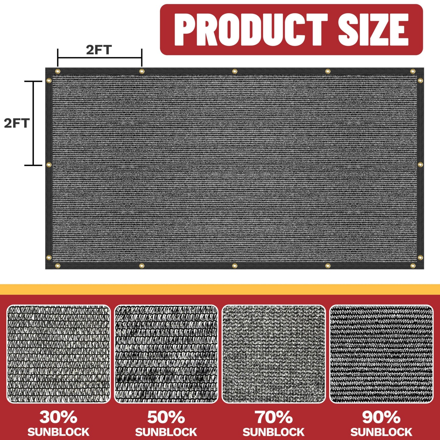 ShadeMart 30% Shade Cloth for Plant, Black 8FT x 16FT Outdoor Shade Tarp, Shade Cover with Upgrade Grommets and Zip Ties, Netting Sunblock Net for Vegetables Flower Garden Greenhouse, We Custom Size