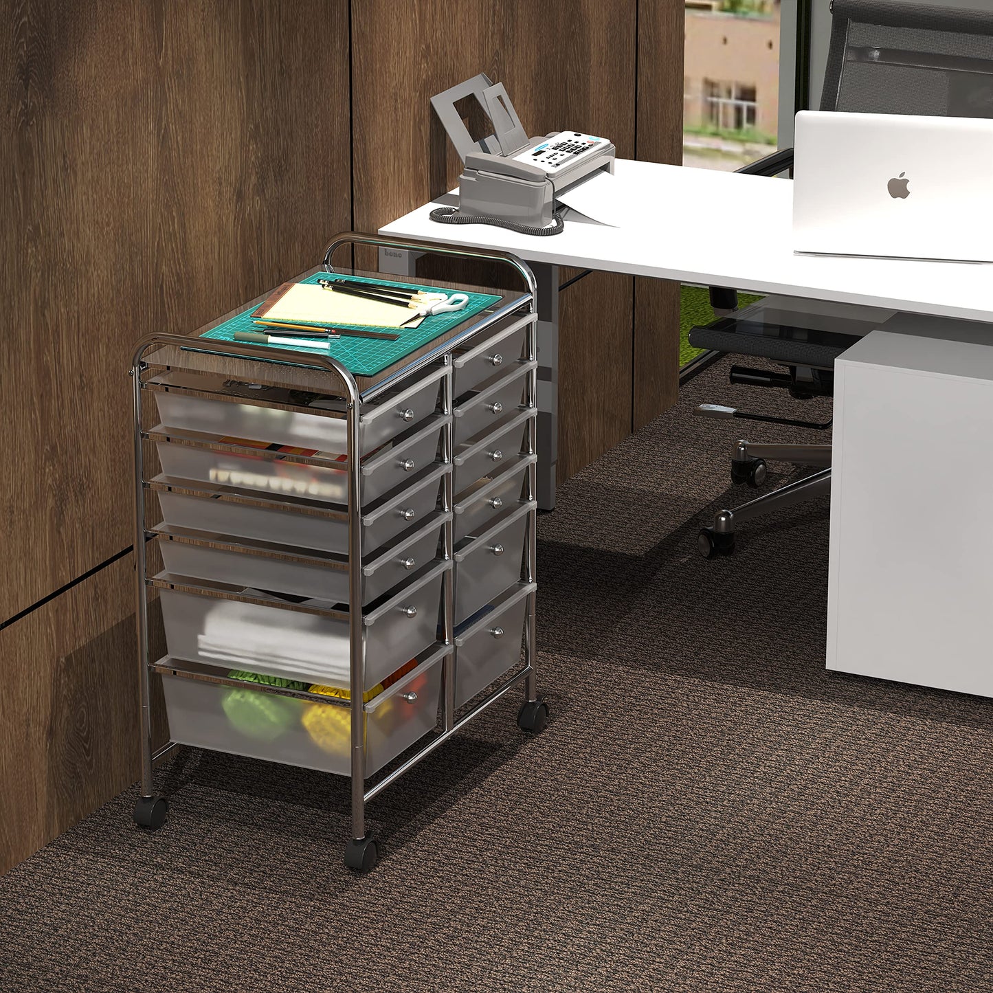 Simple Houseware Utility Cart with 12 Drawers Rolling Storage Art Craft Organizer on Wheels