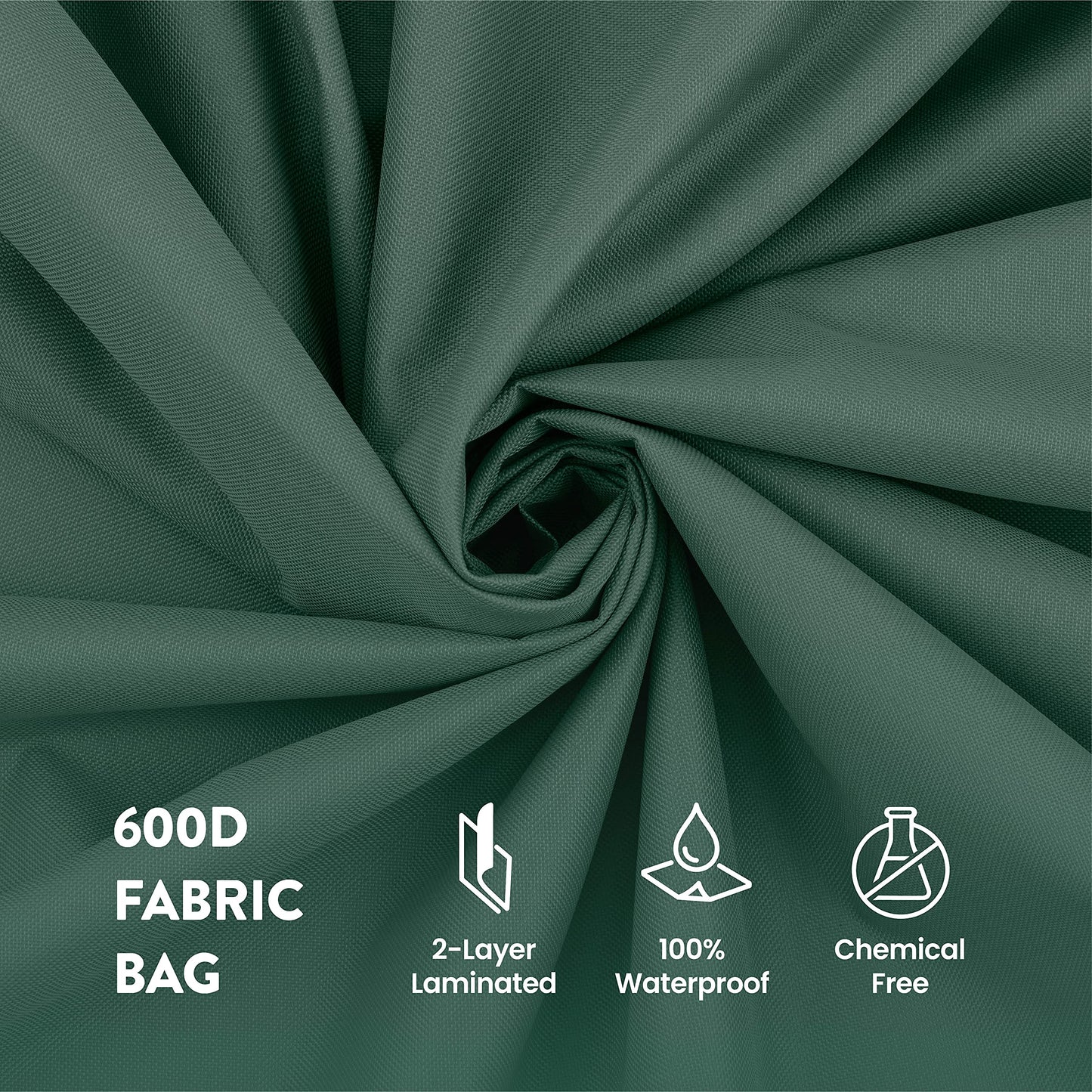 ZOBER Christmas Wreath Storage Container 24 Inch - Wreath Bag Fits 2 Wreaths Box - 600D Oxford Fabric - Interior Compartment for Storing Garlands, Wreaths Storage Bag W Strong Durable Handles - Green
