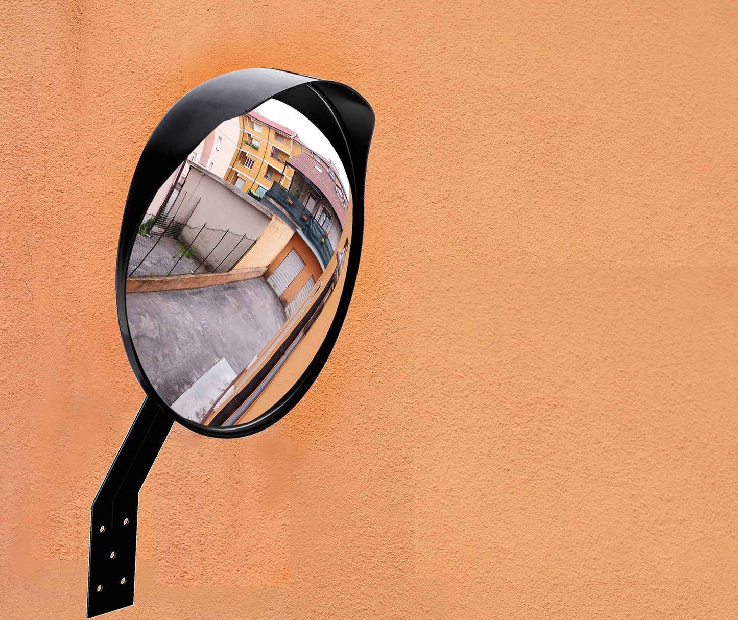 WatchYrBack BLACK 12 inch Convex Mirror, Outdoor or Indoor, Wide Angle View, Curved Traffic Safety and Security Mirror 310 mm
