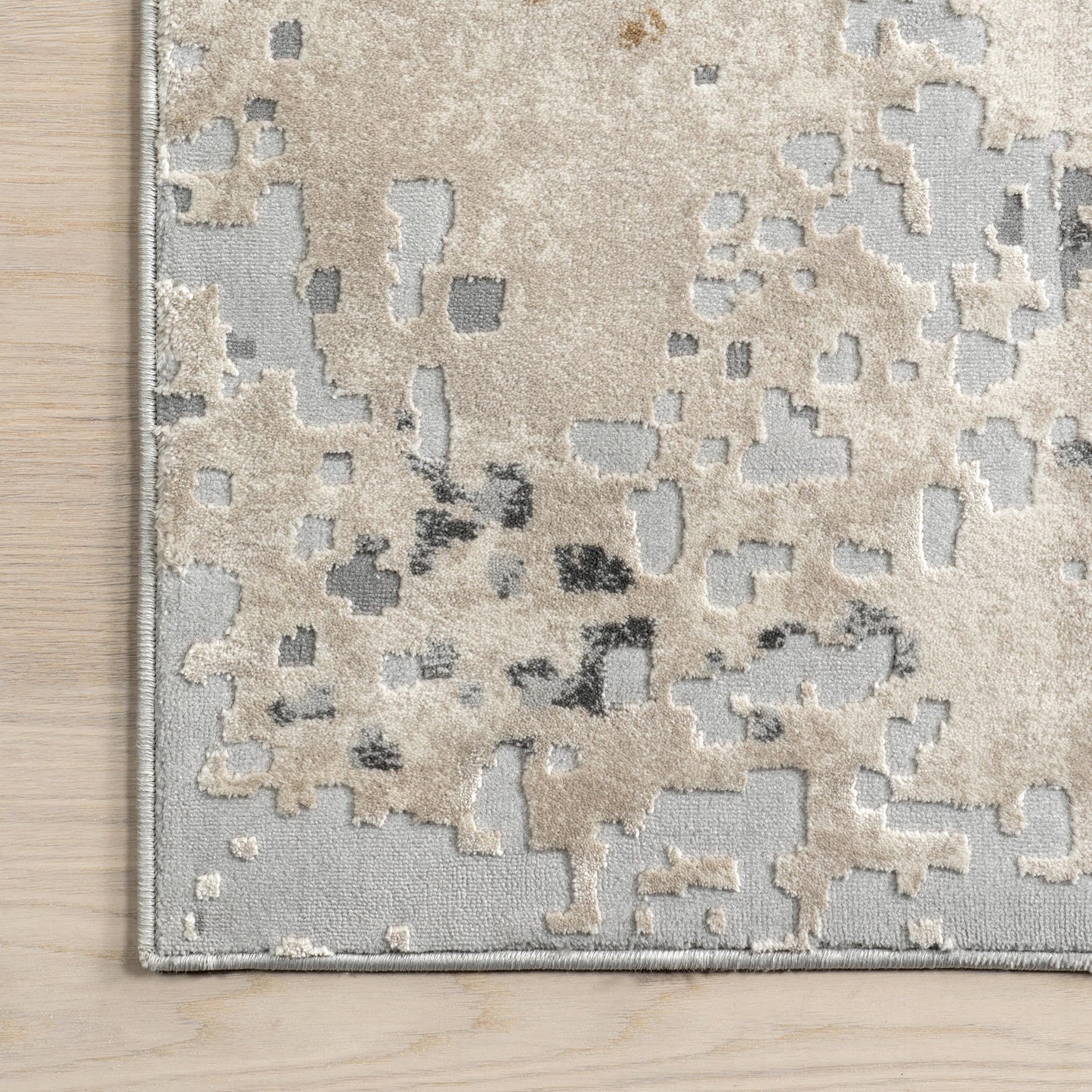 nuLOOM Chastin Modern Abstract Area Rug - 2'6" x 10' Runner Rug Modern/Contemporary Beige/Grey Rugs for Living Room Bedroom Dining Room Entryway Hallway Kitchen