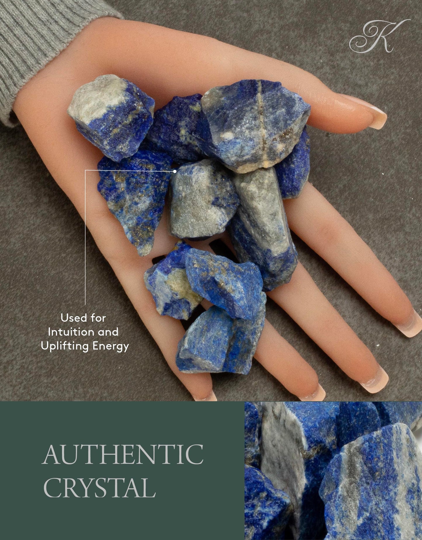 KALIFANO Rough Lapis Lazuli 10 Stone Bulk Bundle with Healing & Calming Effects - AAA Grade High Energy Raw Crystal - Reiki Stone Used for Rock Tumbling and Lapidary (Family Owned and Operated)